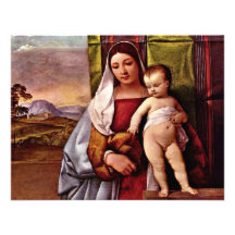 Sogen. Virgin And Child ( Gypsy Madonna) By Tizian Custom Invitations