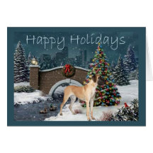 Soirée de carte de Noël de great dane
