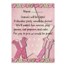 Soirée pyjamas - invitation