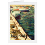 soixante-quinzième Carte d'anniversaire - bateaux 