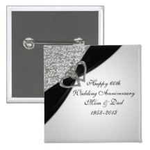 soixantième Bouton d'anniversaire de mariage Pin's