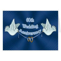 soixantième Cadeaux d'anniversaire de mariage Carte