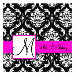 Soixantième invitation d'anniversaire de damassé d