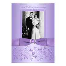 soixantième Invitation florale lilas d'anniversair