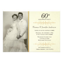 Soixantième invitations élégantes de fête d'annive