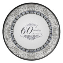 soixantième Plat d'anniversaire de mariage Assiettes Pour Soirée
