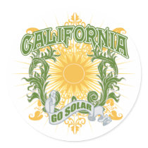 Solar California Round Sticker