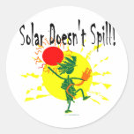 Solar Doesnt Spill T Shirt & More Round Stickers