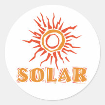Solar Energy Round Stickers