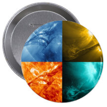 Solar Flare or Coronal Mass Ejection Sun Collage Buttons
