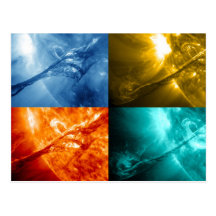 Solar Flare or Coronal Mass Ejection Sun Collage Post Card