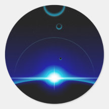 Solar Scene Round Stickers