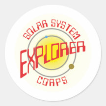 Solar System Explorer Corps Runde Aufkleber