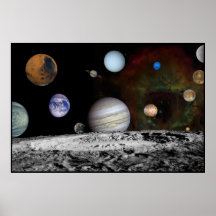 Solar System Montage of Voyager Images 54x36 Posters