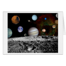 Solar System Montage of Voyager Images Greeting Card