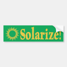 Solarize! Solar Energy Bumper Sticker