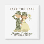 Soldier and Bride Wedding Save the Date Magnets