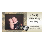 Soldier Daddy Birthday - Customizable Customized Photo Card