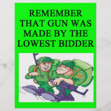 soldier lowest bidder joke full colour flyer