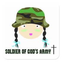 Soldier of Gods Army christian gift Square Stickers