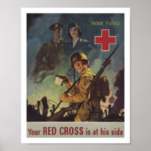 Soldier on Battlefield  Holding Cup of Coffee Print