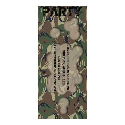 Soldier theme party invitation