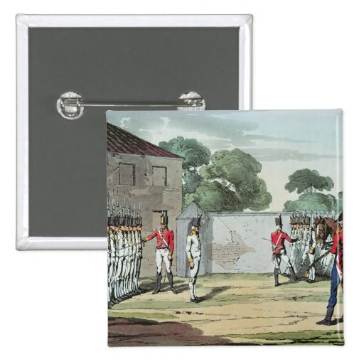 Soldiers Drilling, 1807 Pinback Buttons