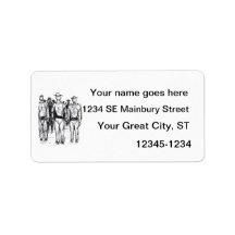 Soldiers Pen and Ink Abstract sketch Custom Address Labels