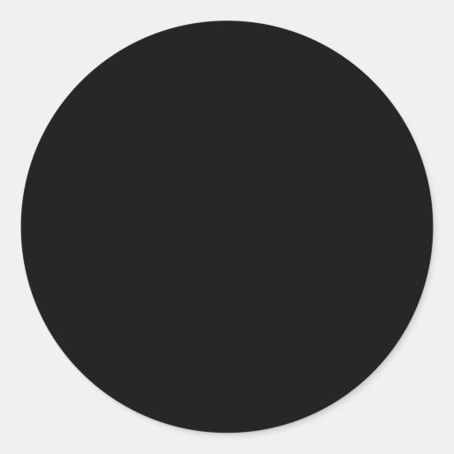 Solid Black Round Sticker