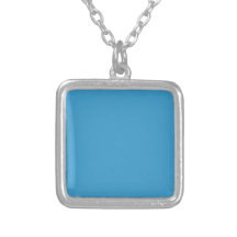 Solid Colour Background Blue 3399CC Template Custom Necklace