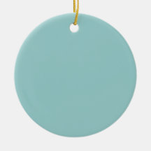 Solid Colour Light Blue 99CCCC Background Christmas Ornament