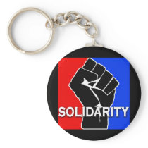 SOLIDARITY in Red, White, Blue and Black Key Chain