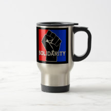 SOLIDARITY in Red, White, Blue and Black Mug