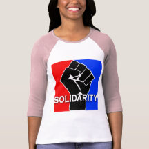 SOLIDARITY in Red, White, Blue and Black Tee Shirt