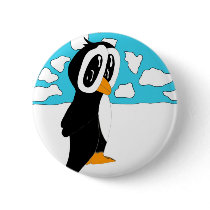 Solitary Penguin Pinback Button