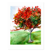 Solo Tree in Colour Postcard