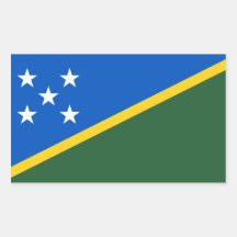 Solomon Islands Flag Rectangular Stickers