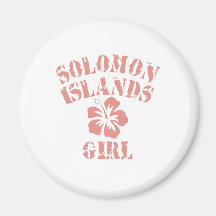 Solomon Islands Pink Girl Magnets