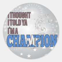 Somali and a Champion Sticker