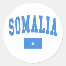 Somalia College Style Round Stickers