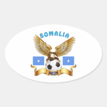 Somalia Football Designs Oval Stickers