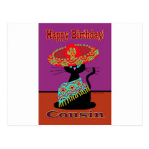 Sombrero Cat Cousin Postcard