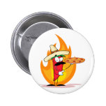 Sombrero Chile Chili Pepper Holds Up Pizza Pinback Buttons