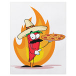 Sombrero Chile Chili Pepper Holds Up Pizza flyers