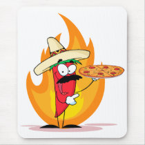 Sombrero Chile Chili Pepper Holds Up Pizza Mouse Pads