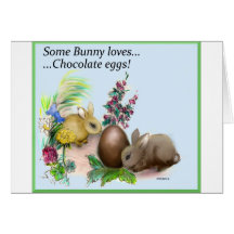 some bunny loves chocolate egg greeting cards