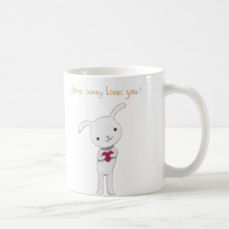 Some Bunny Loves You mug Cute Bunny Rabbit mug Basic White Mug