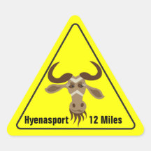 Some Gnu Stuff_road sign_Hyenasport 12 miles Stickers