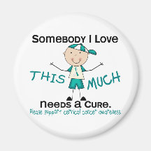 Somebody I Love - Cervical Cancer (Boy) Fridge Magnets