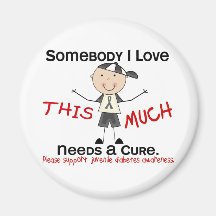 Somebody I Love - Juvenile Diabetes (Boy) Refrigerator Magnets